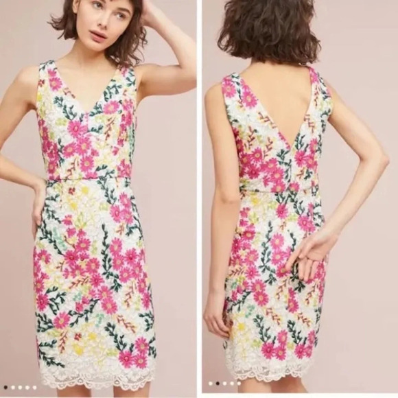EUC ANTHROPOLOGIE Moulinette SoeursTaylor Floral Lace Dress size 16 - Picture 12 of 12
